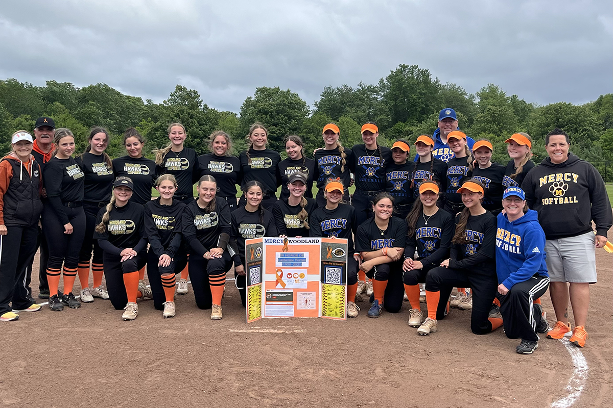 Mercy, Woodland Regional Players Team Up To Raise Nearly $2,000 For MS Awareness And To Honor A Coach’s Mother